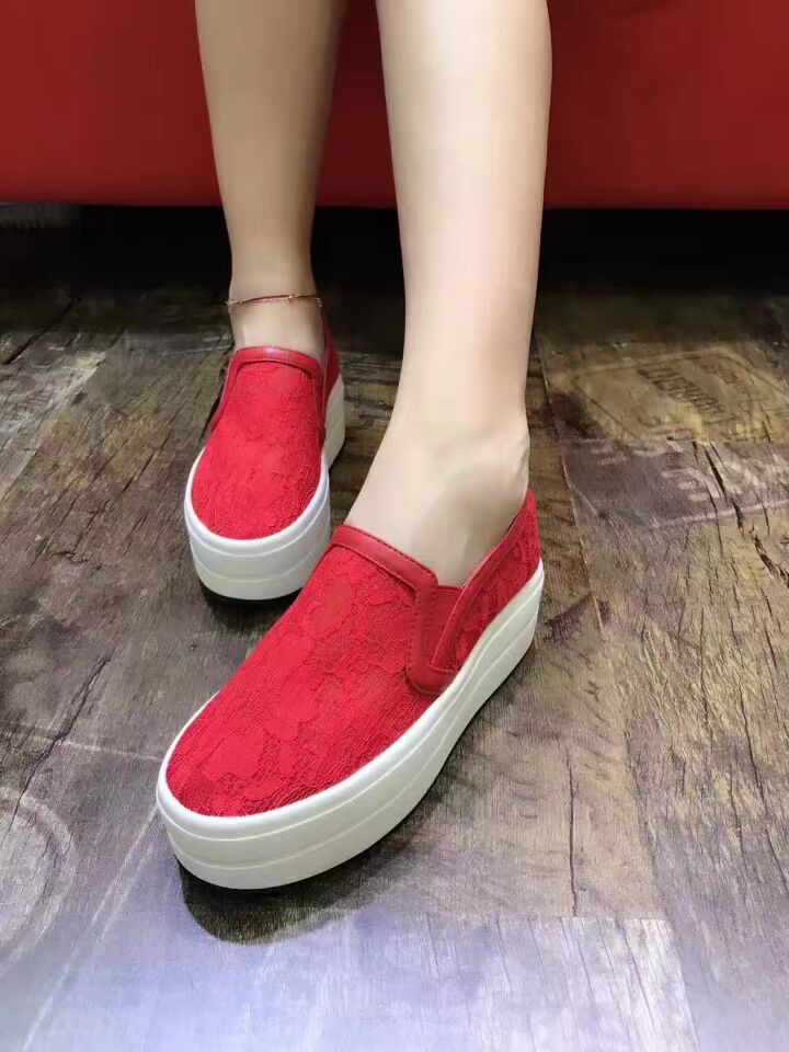 Mùa hè 2019 mới thoáng khí lưới của phụ nữ giày da muffin dưới cùng tròn đầu giày giản dị giày đế thấp ren - Giày cắt thấp giày tây nữ