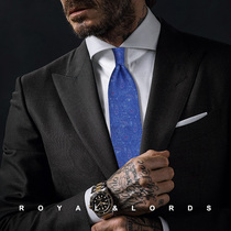 Royallords to Tibetan level * dark blue textured Paisley patterned retro genuine silk casual tie Korean version Z563