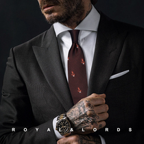 Royallords to Tibetan class * dark wine red small grass crushed flower pattern retro genuine silk casual tie Korean version Z533