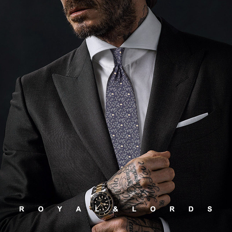 Royallords Tie * Deep Gray Vineya Paint Animal Silk Casual Tie Men and Korean Edition Z77
