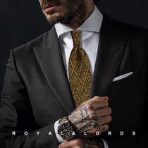 Royallords to Tibetan level * retro bamboo printed pattern true silk business casual tie male Korean version Z502