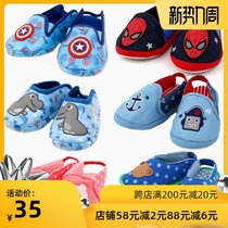  Clearance to pick up leaks Korean baby non-slip cotton cloth home shoes childrens flat heel rubber sole floor slippers