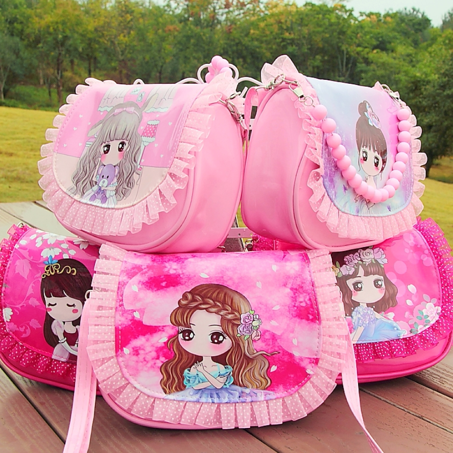 Children's bag messenger bag Korean fashion princess handbag cute baby bag cartoon little girl shoulder bag