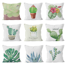 Cactus hipster cotton and linen sofa cushion bedside cushion big backrest office waist car pillow Noon
