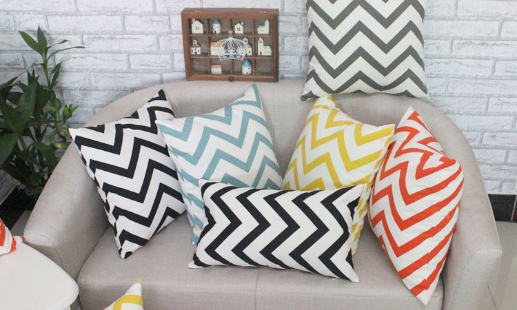 Với thời trang Jane châu Âu sọc bông sofa đệm gối văn phòng gối xe eo để ngủ trưa - Trở lại đệm / Bolsters gối vuông sofa