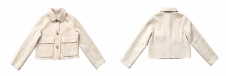 鱼丸 2018 Hàn Quốc in hai mặt khâu tay nhỏ ve áo ngắn cashmere áo khoác nhỏ áo khoác đôi nam nữ