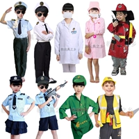 Trường mẫu giáo kinh nghiệm dạy nghề chơi quần áo trẻ em bưu tá hiệu suất bác sĩ cứu hỏa trang phục trang phục yếm váy múa trẻ em