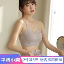 Lace Strapless Underwear Women Thickened Small Chest Flat Chest Gathering No Steel Ring with Chest Pad Camisole Bra Super Thick Summer