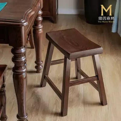 Spot Maine Forest solid wood bar chair creative ash Leisure bar chair bar stool high foot chair horse stool