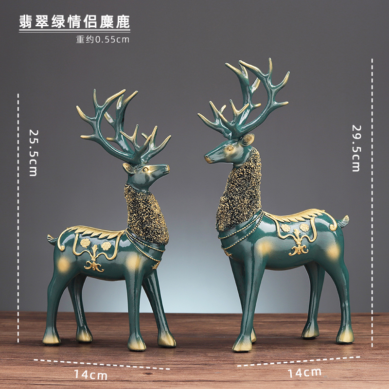 Pair of emerald deer 