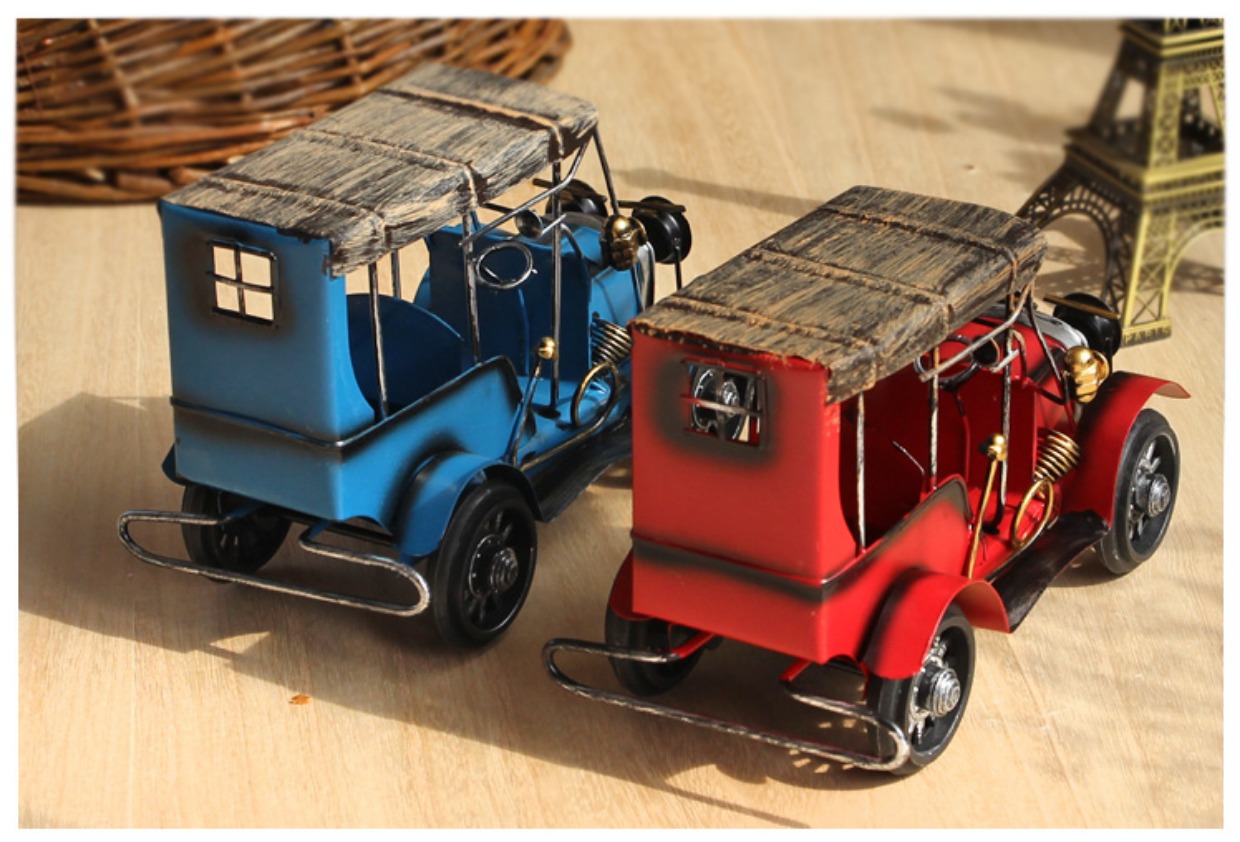 Retro mẫu xe cổ điển phụ kiện nhà sắt Xe rượu tủ trang trí đồ trang trí phòng khách hàng thủ công đồ nội thất trang trí phòng khách nhà ống