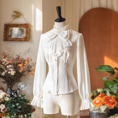 【 South of the Forest 】 Original spring and autumn shirt paired with lolita and classical French CLA