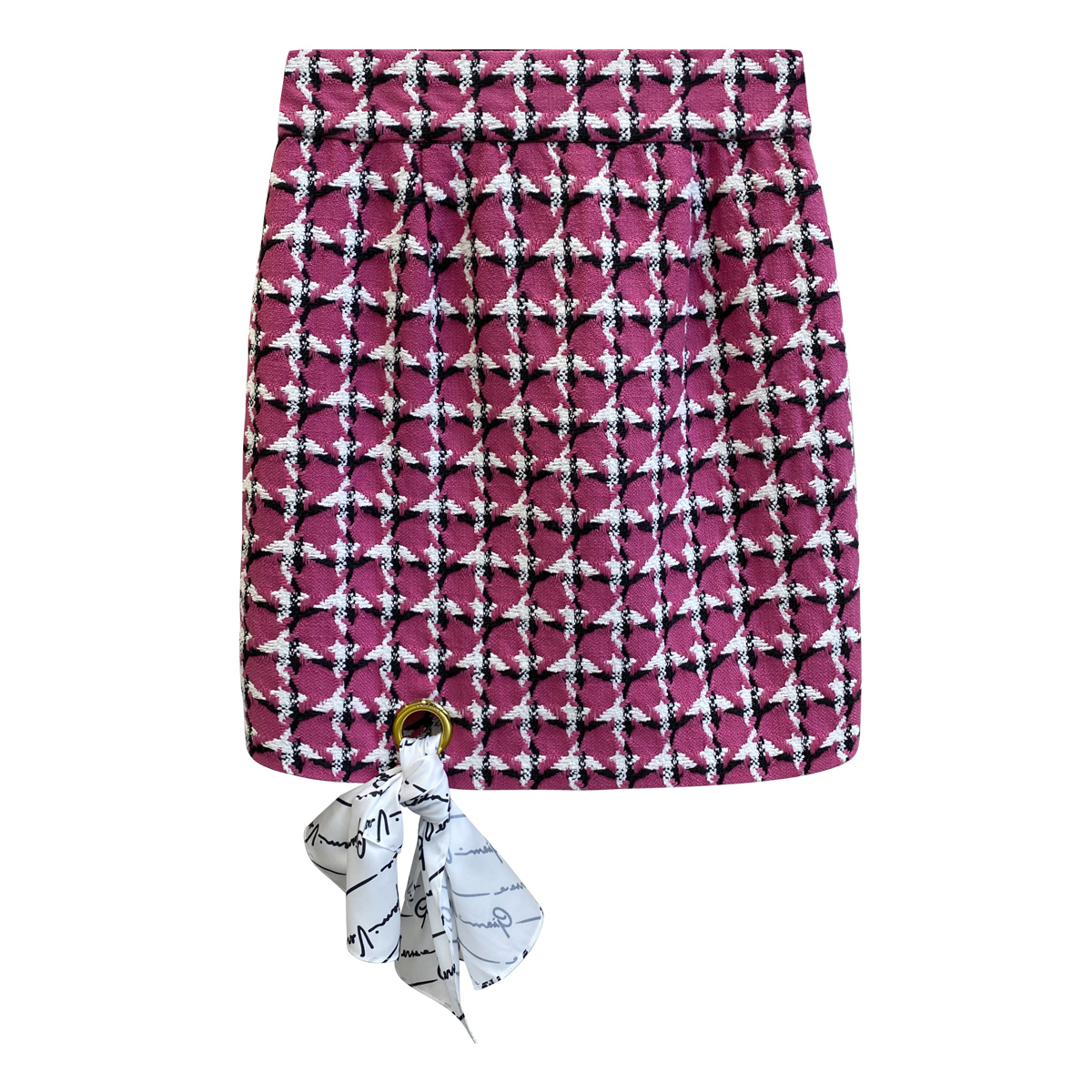 Half SkirtWear   Just enough ~ printing Silk scarf decorate Bright color lattice Medium and long term suit + silk ribbon Half skirt suit