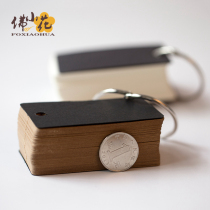 Blank cowhide card DIY pocket portable word book memory card iron ring loose-leaf note White card hand-drawn book