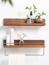 Toilet rack wall-mounted toothbrush cup holder cosmetics storage rack towel rack towel rack non-perforated double-layer