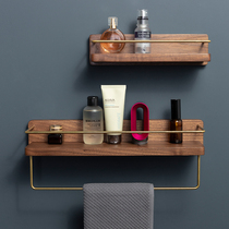 Solid Wood non-perforated bathroom shelf toilet toilet wall rack towel rack wash table cosmetics storage rack