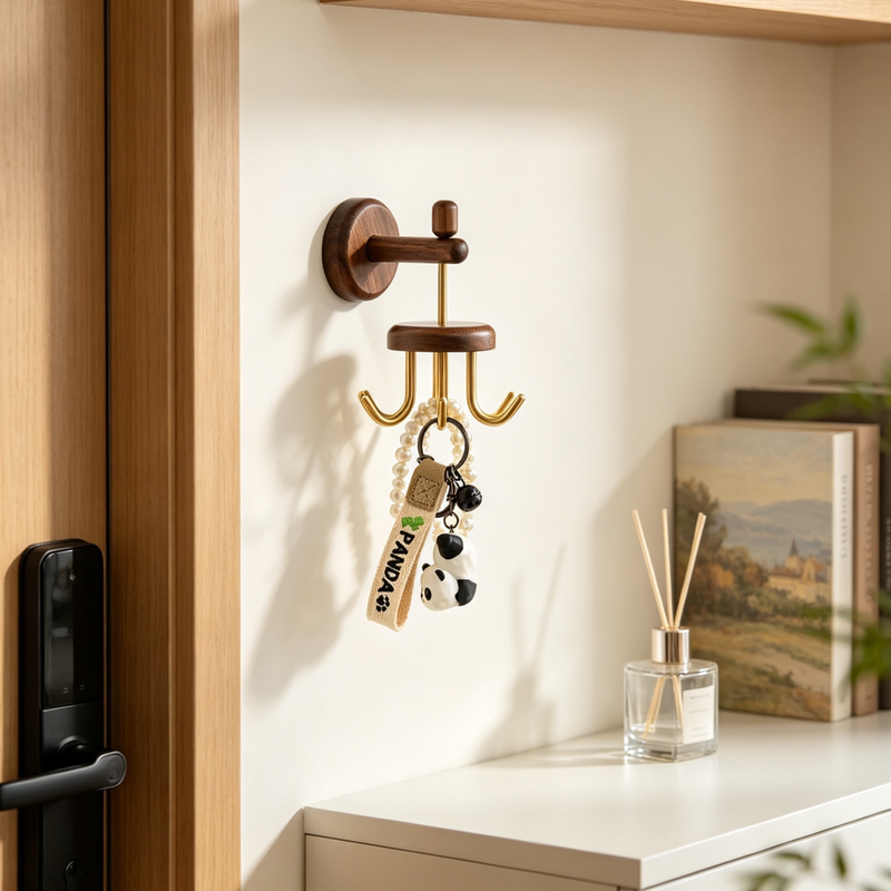 Entryway Key Storage Organizer, No-Drill, Rotatable Six-Claw Decorative Hook, Adhesive Hook, Entryway Key Storage Rack