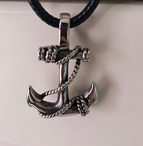 Titanium Steel Necklace Vintage Made Old Punk Titanium Steel Necklace Pendant Pirate Pirate Anchor Pendant Trendsetter Jewelry Cross Pendant