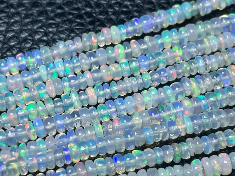 Natural Indian Imported Color-Changing Opal Abacus Beads Loose Chain Semi-Finished DIY Chain Necklace Bracelet Materials