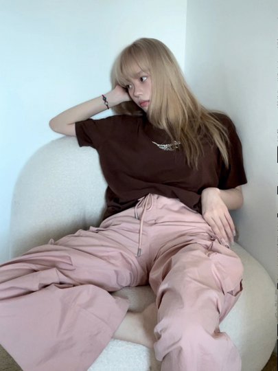 Wig for Women, Long Straight Hair, Girl Group Jk, Pearl Beige, Natural and Sweet, Lolita Air Bangs, Long Straight Hair, Full Wig