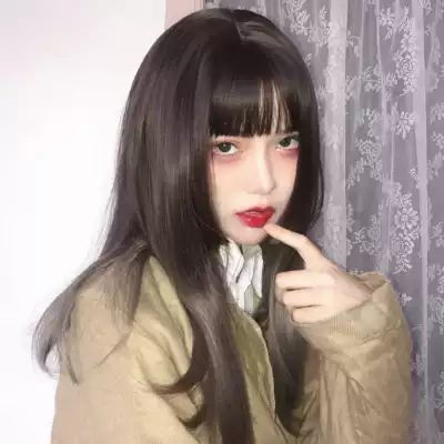 Fish home wig wig wig female Rapunzel cut long straight hair natural collarbone hair net red short hair Ji hair whole top hair