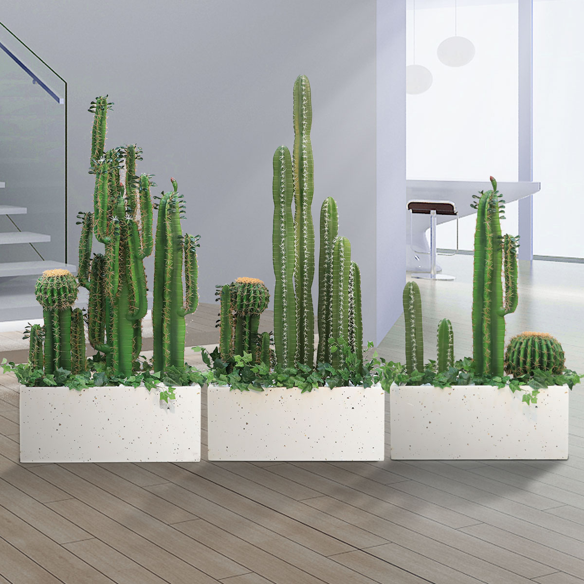 Large-scale simulation cactus with decoration Shopping mall villa landscaping fake cactus green plants Bionic plant bonsai