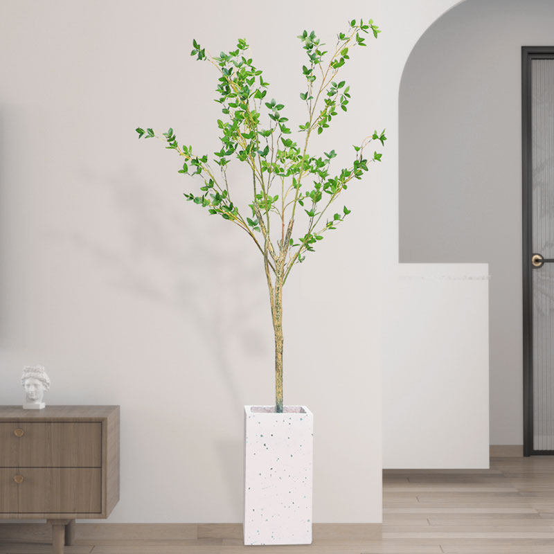 Artificial plant camellia tree ornament clothing store window fake green plant surprise lonely wind landing bionic tsubaki tree net red decoration