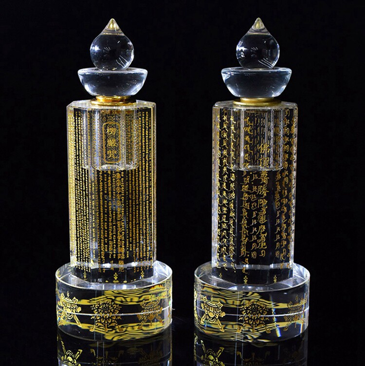 Lengyan curse Tower Buddha top Zunsheng Dharani Sutra Tower jingle Tower Crystal Tower Retta five-wheel Tower 19cm