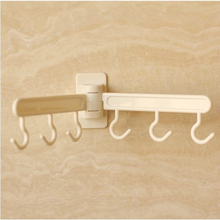 Japan KM viscose wall-mounted coat hook towel rack rotating shaft multi-hook hanger kitchen storage rack sundries bracket hook