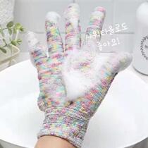 Korean hand-free bath towel Rub back mud rub strong bath towel Exfoliating bath flower five-finger bath glove bath wipe