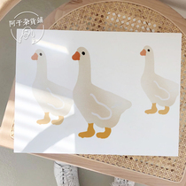 Agan grocery store) homemade ins style illustration card wall decoration postcard duck decorative painting poster