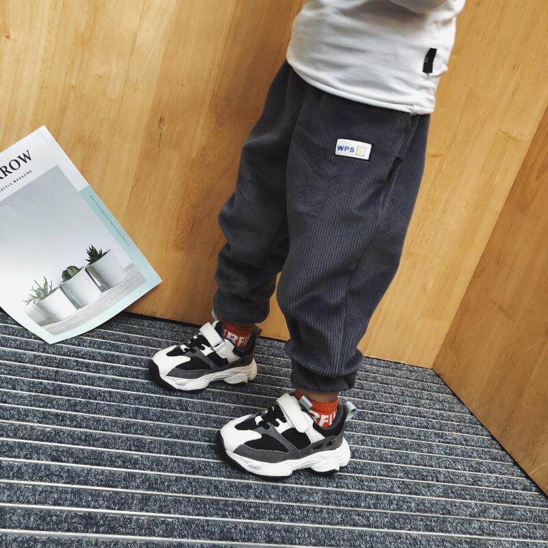 Boys' corduroy thickened pants 2019 winter new Korean version of children's clothing children's elastic thickened casual pants baby trousers