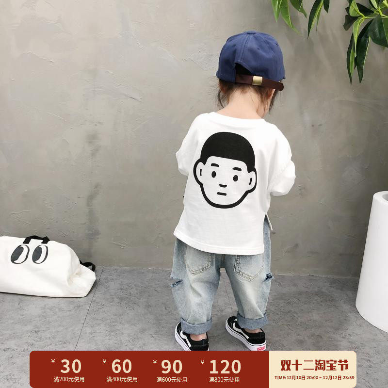 Children's long-sleeved 2022 spring and autumn Korean children's clothing boys casual t-shirt children's bottoming shirt baby cute long-sleeved T tide