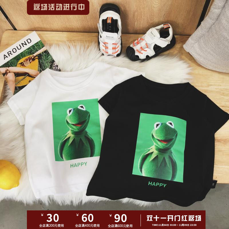 Boys cartoon short-sleeved Dingdingjia children's clothing 2021 summer Korean version of the new children's casual half-sleeved baby T-shirt