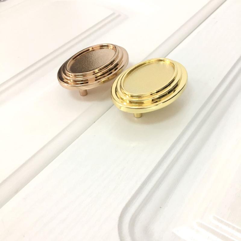 Rose gold oval pull handle Drawers Eurostyle Wardrobe Handle Modern Minima Cabinet Furniture Solid