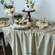 Linen maple ສີຂາວ wedding ວັນເດືອນປີເກີດ banquet dessert table sign tablecloth curtain tablecloth ຂະຫນາດນ້ອຍມັນຕົ້ນຫວານພື້ນຫລັງຜ້າ