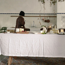  Cream white linen Wedding banquet Dessert table Sign-in table Bed and breakfast cafe tablecloth Small sweet potato background cloth