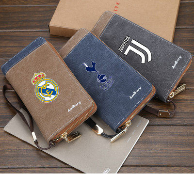 Real Madrid Barcelona Football Peripheral Hand Bag Chelsea Arsenal Liverpool Messi Juventus Logo Long Edition Wallet