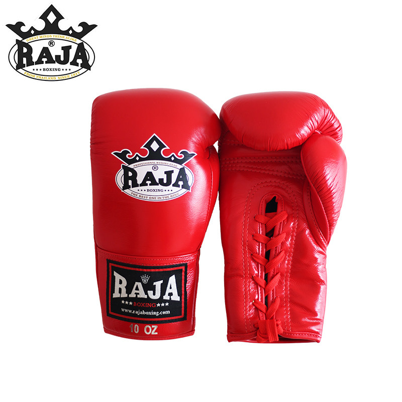 raja boxer set of boxing gloves Adult men and women Knock Tai Boxing Loose match Training Real Ropes Genuine Leather Fist Boxing Gloves