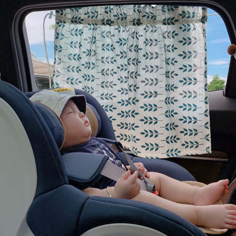 Car Sun Shade Children Han Wind Cute Printed Car Shading Curtain Car Window Sun Shade Inside Shade Light Shield Curtain