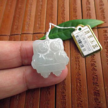 Fidelity cartoon style spongebob small pendant 2200 real shot burmese jade natural a-grade jade jade for children