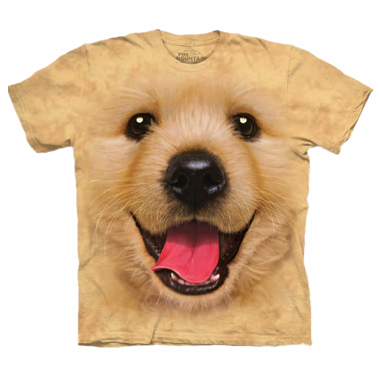 Mỹ The Mountain puppy in bông 3D vòng cổ đáy áo sơ mi couple t-shirt in ấn triều thương hiệu ngắn tay áo