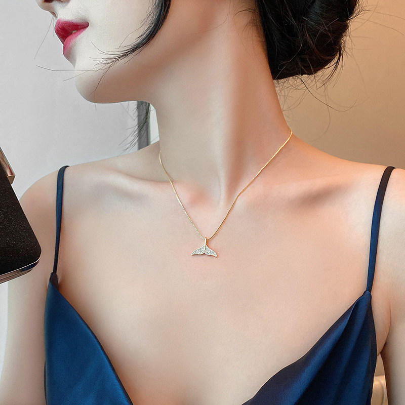 Outlets discount store to pick up 18K drilled tail necklace gold outlets female accessories