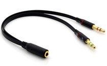 Suitable for walkers mobile phone headphones 1 minute 2 turn computer with national standard 1 minute 2 one line microphone 2 in one line