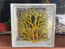 Glass Brick Custom Fat Property Tree Gold Yellow Merchants Golden Coral Veins Partition Xuanguan Background Wall