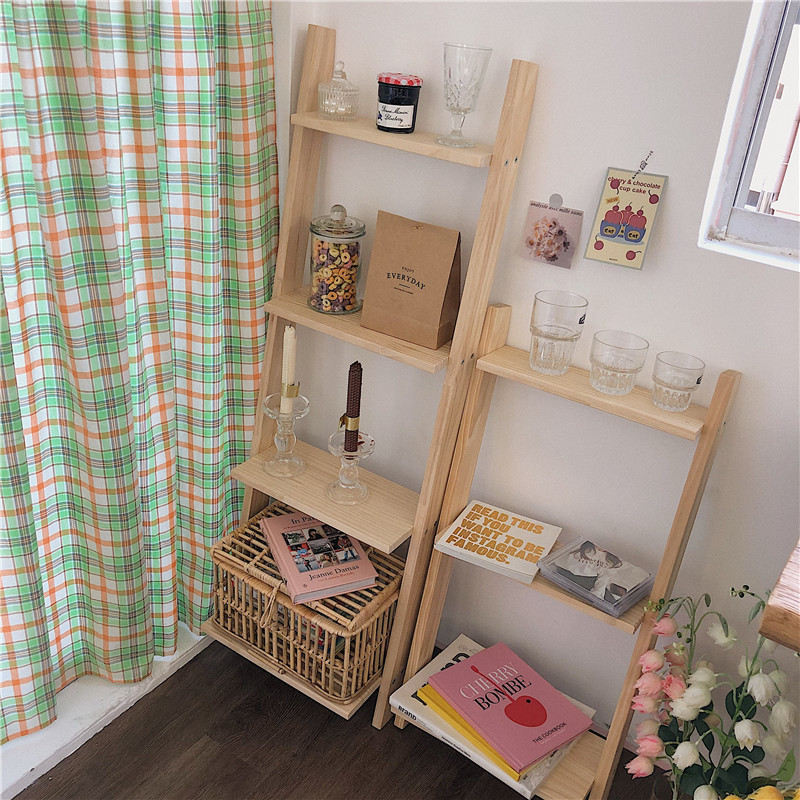 * beautiful little aunt * ins wind trapezoidal shelve shelf bedroom wall corner containing layer shelf multilayer minimalist floor bookshelf