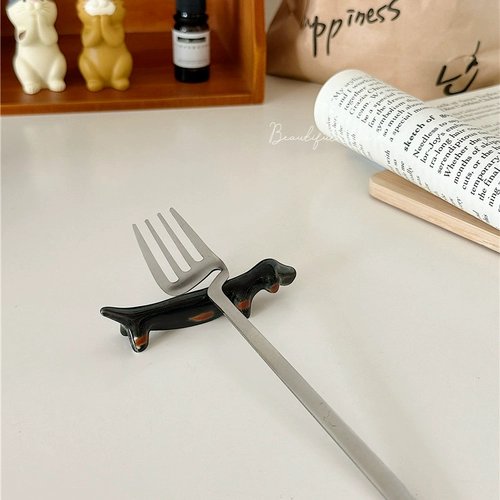 Симпатичная керамическая собака палочки для еды, ложка вилки палочки для еды, палочки для еды, подушка, ручки, ручка, ручки, декоративные украшения для рабочего стола