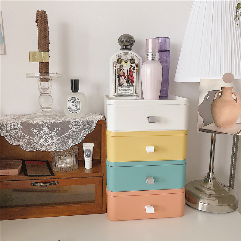 *Pretty Little Aunt * ins minimalist student Dormitory Stationery can superimpose a multilayer desktop drawer containing box