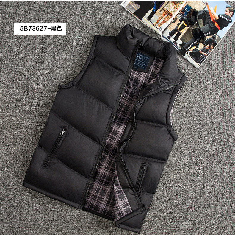 Cờ vua mùa thu và mùa đông dày vest xuống áo khoác cotton vest vest nam ấm tay áo vest áo ba lổ