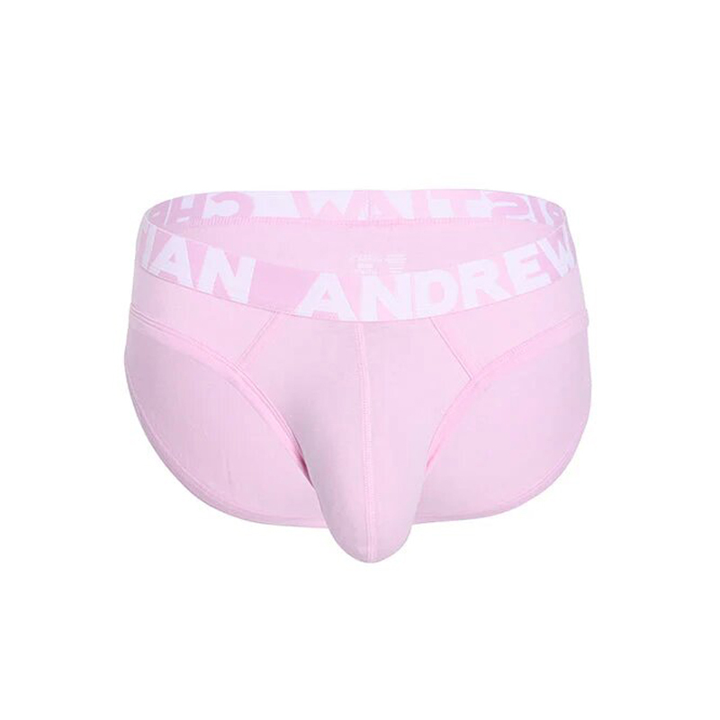 [in Stock] Ac Andrewchristian Men's Underwear Pure Cotton Low-Waist Light Pink Briefs 93550
